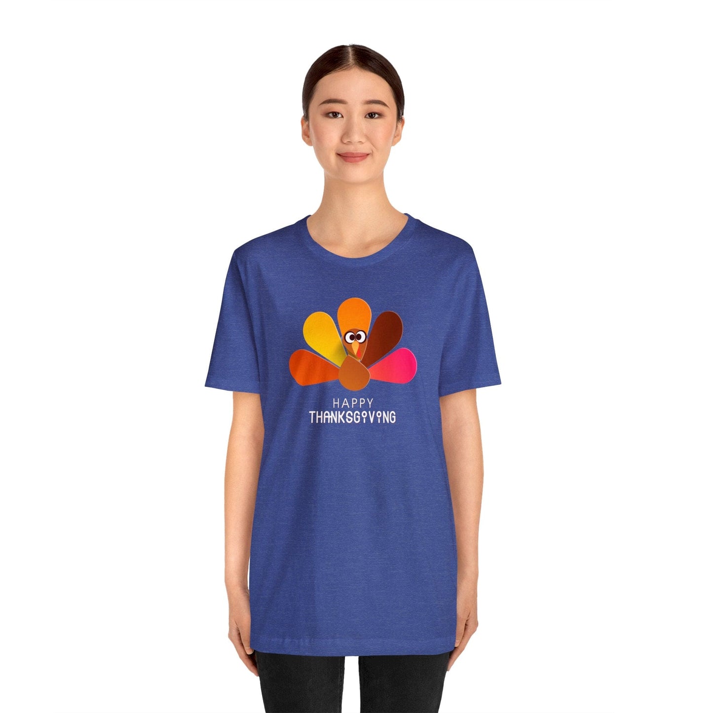 Happy Thanksgiving: “Happy Thanksgiving” Peacock-Style Turkey T-Shirt