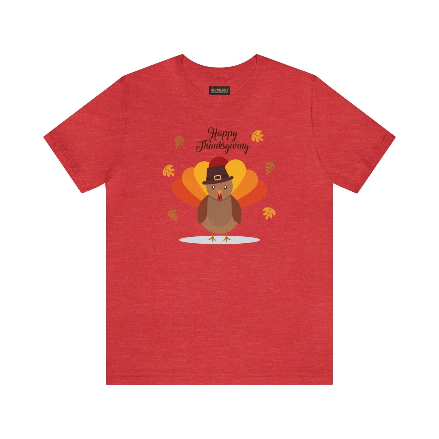 Happy Thanksgiving: “Happy Thanksgiving” w/Cheerful Turkey Design T-Shirt