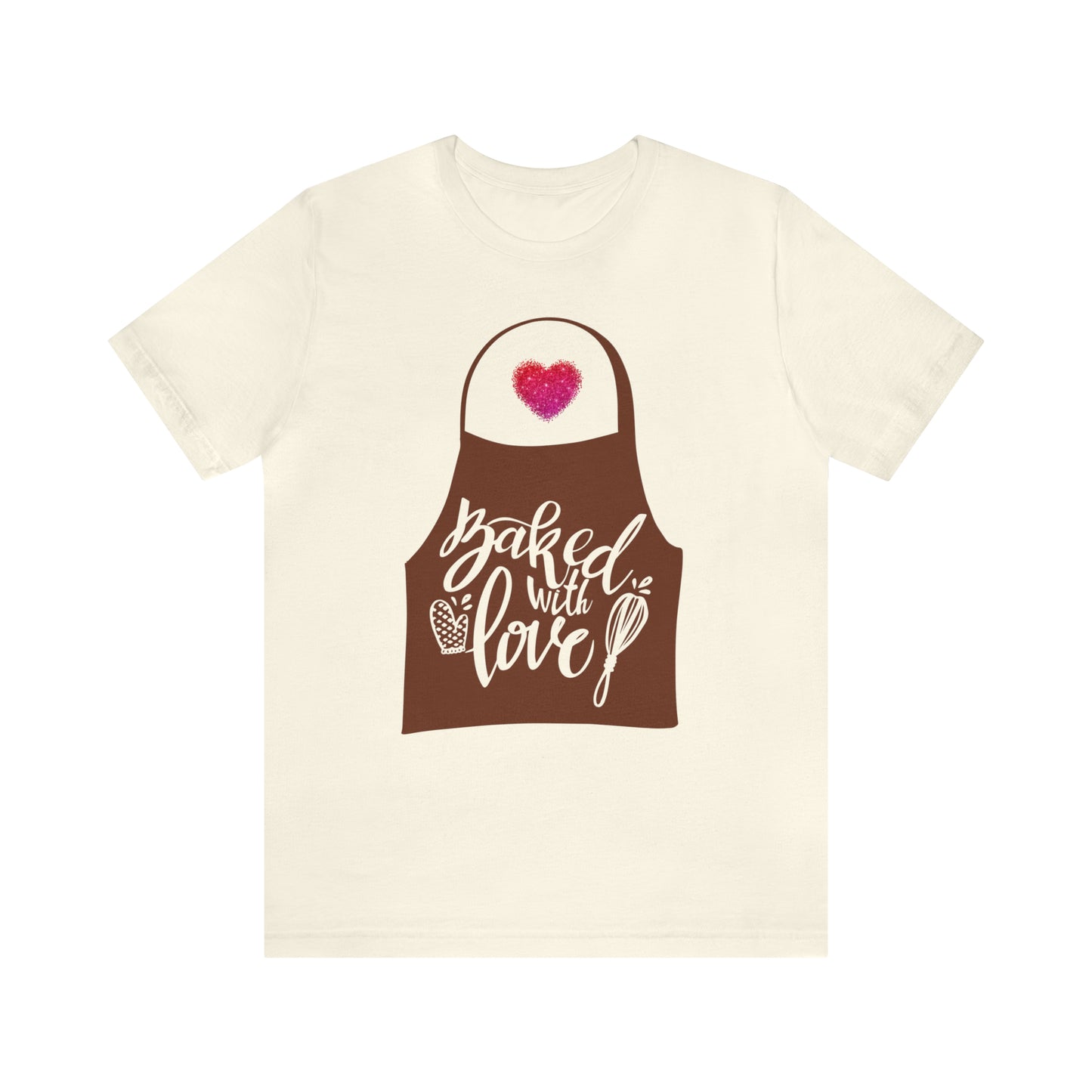 “Baked With Love” Apron image - Bella + Canvas 3001 Unisex Jersey Short Sleeve Tee