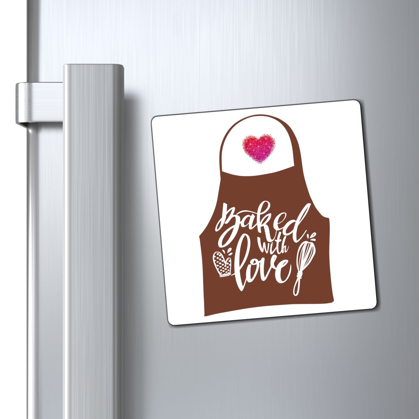“Baked With Love” Apron image - Square Magnet