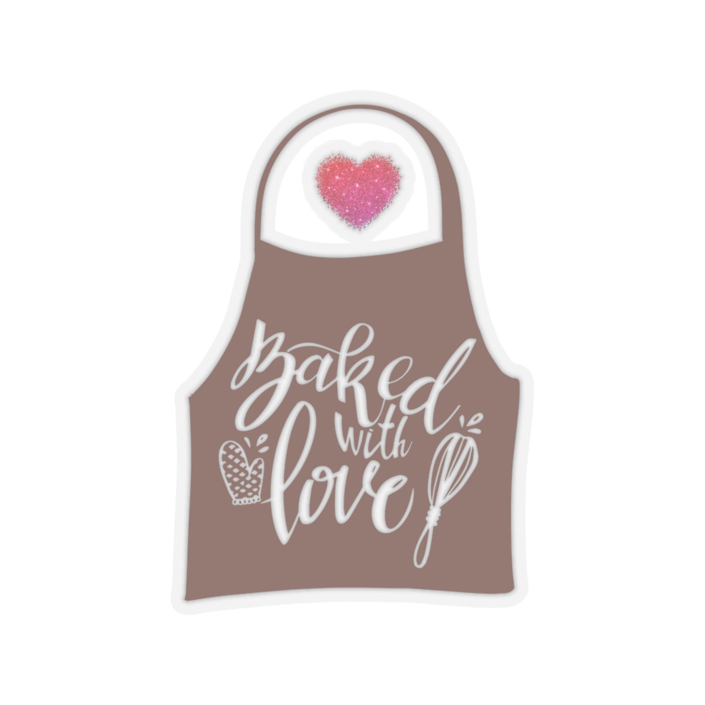 “Baked With Love” Apron image - Kiss-Cut Stickers