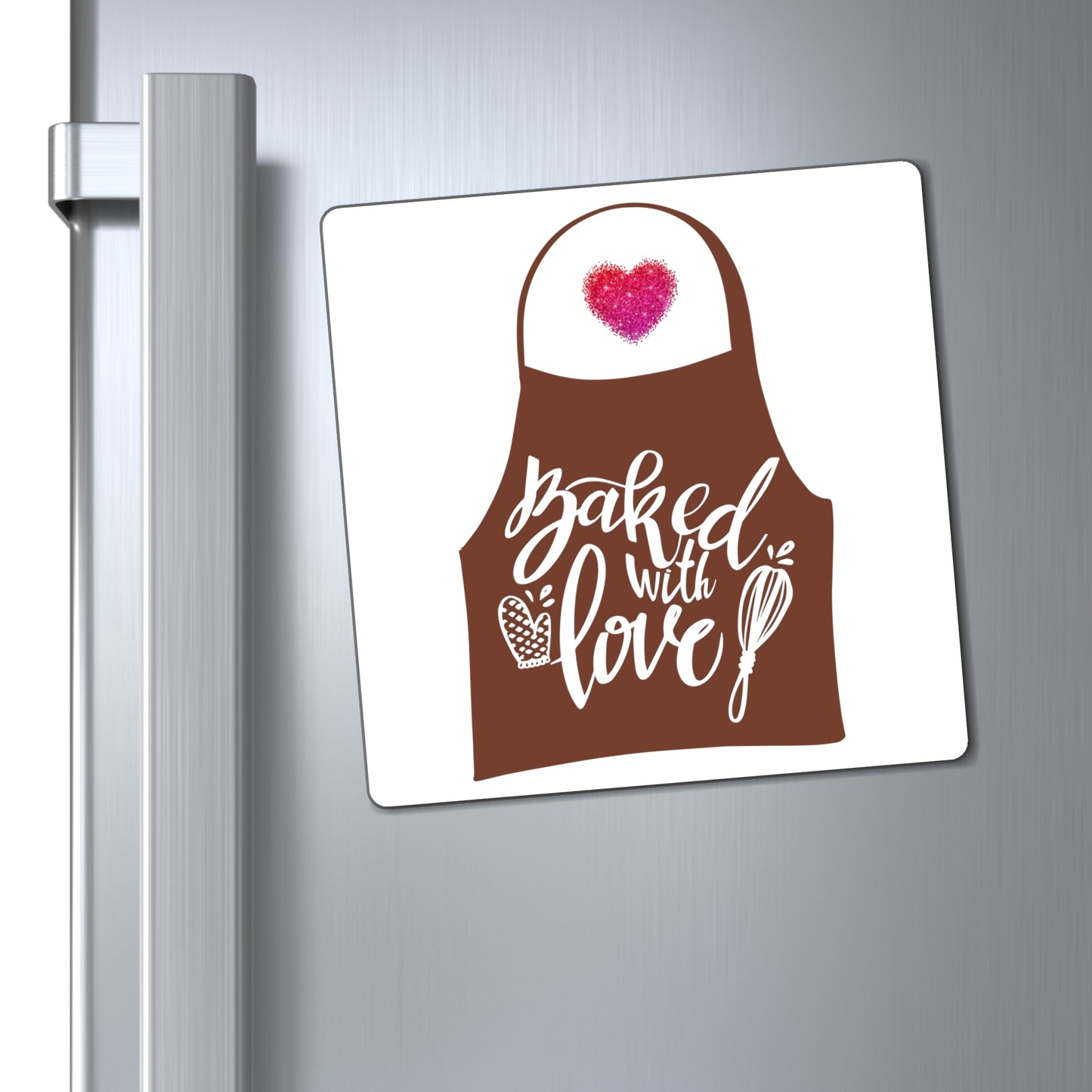 “Baked With Love” Apron image - Square Magnet
