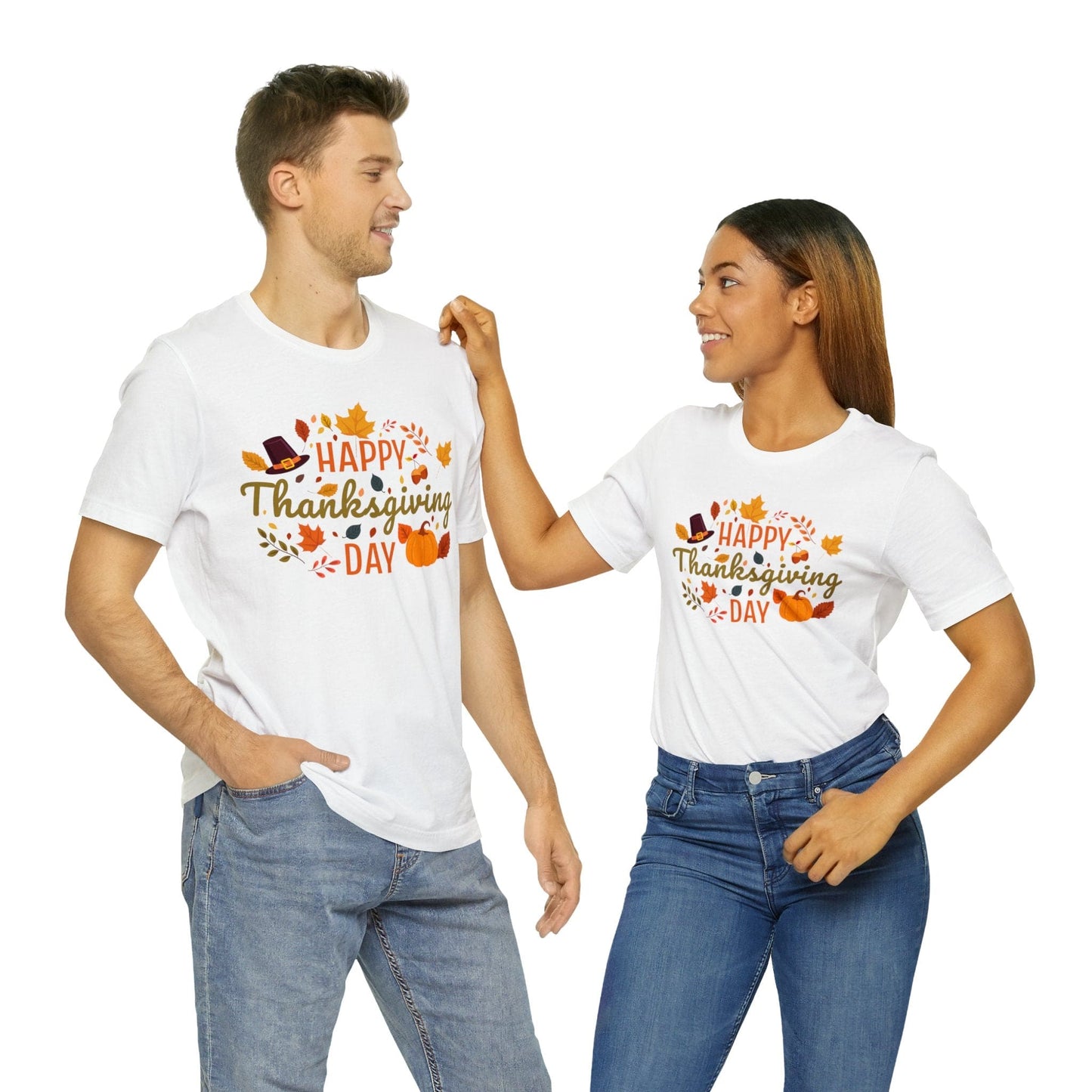 Happy Thanksgiving: “Happy Thanksgiving Day” w/Potpourri Design T-Shirt