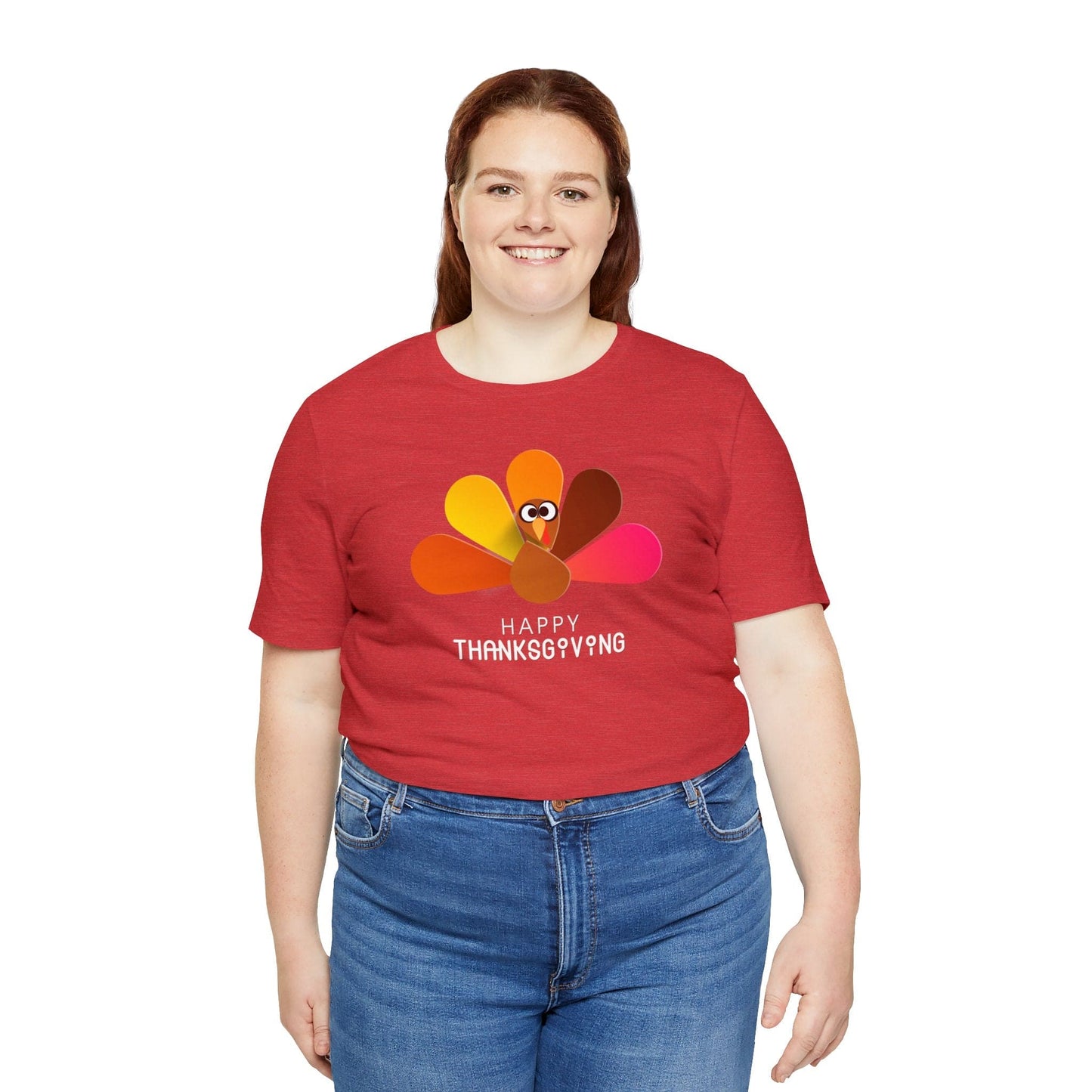 Happy Thanksgiving: “Happy Thanksgiving” Peacock-Style Turkey T-Shirt