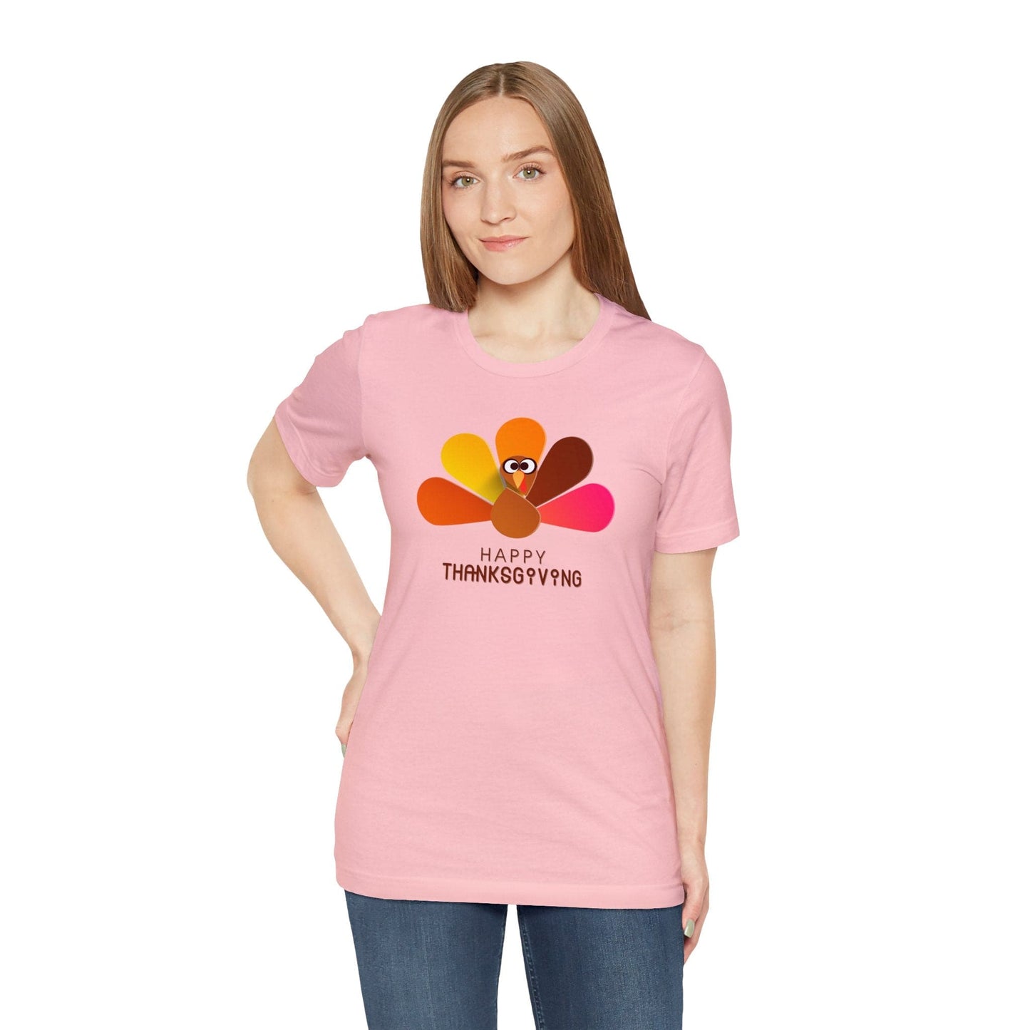 Happy Thanksgiving: “Happy Thanksgiving” Peacock-Style Turkey T-Shirt