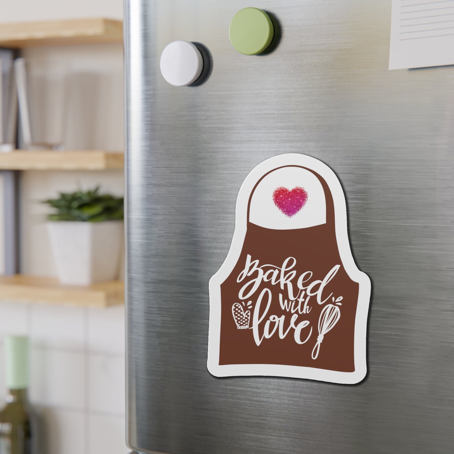 “Baked With Love” Apron image - Die-Cut Magnets