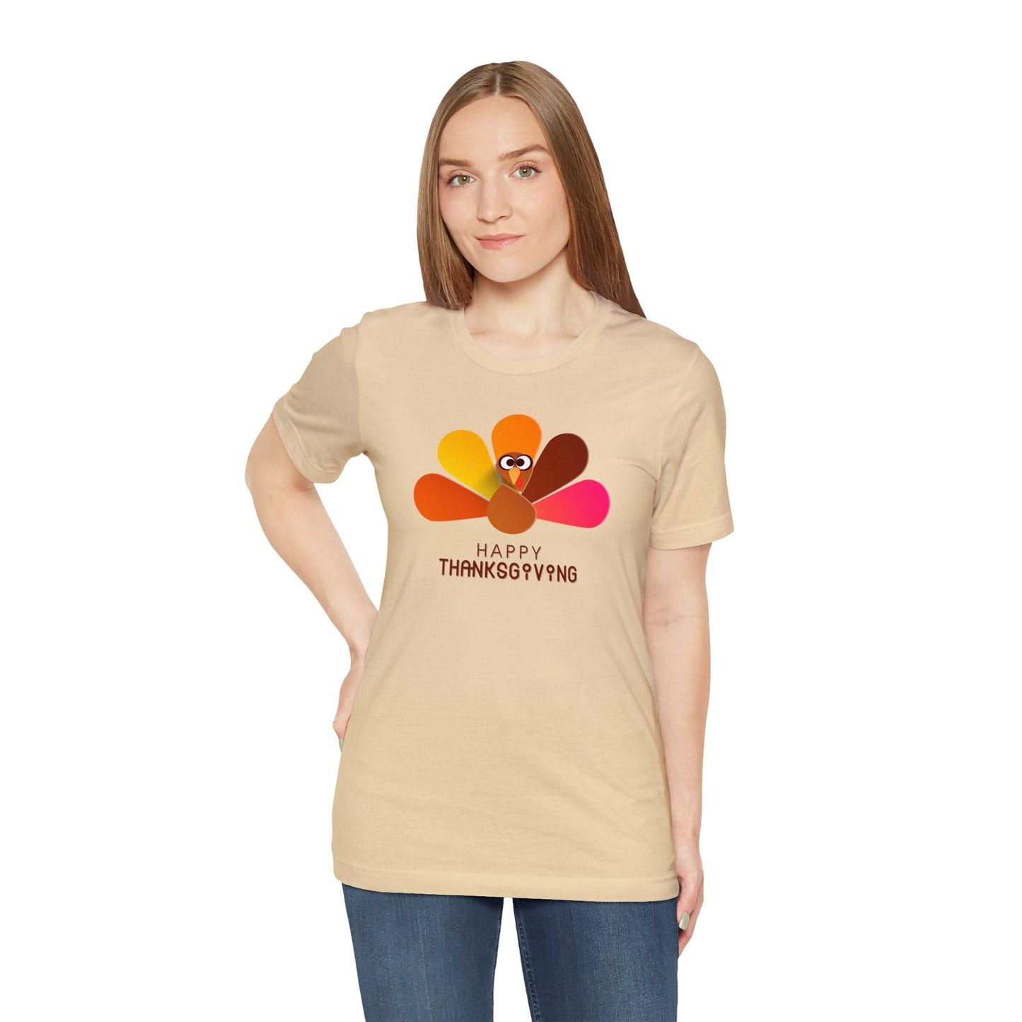 Happy Thanksgiving: “Happy Thanksgiving” Peacock-Style Turkey T-Shirt