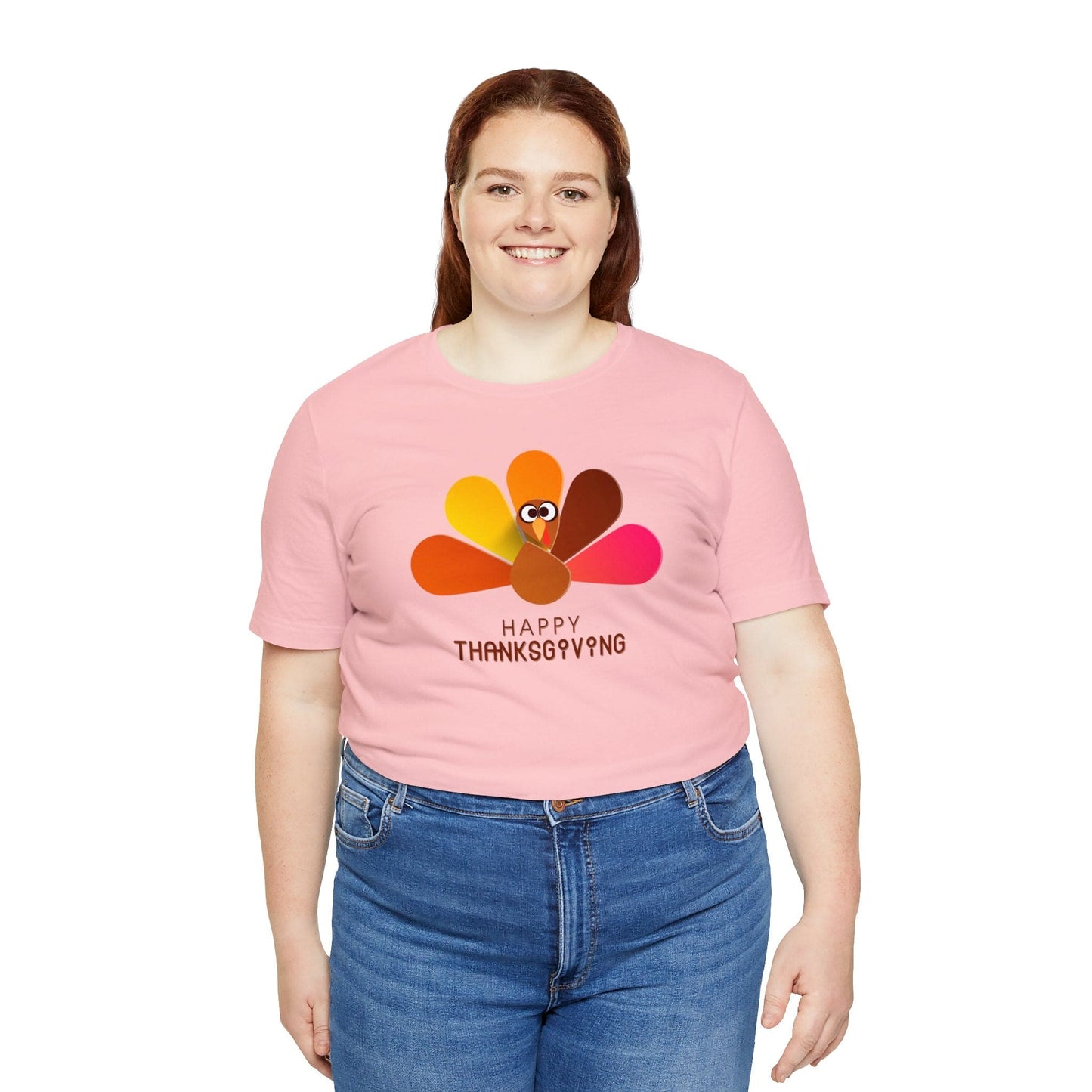 Happy Thanksgiving: “Happy Thanksgiving” Peacock-Style Turkey T-Shirt