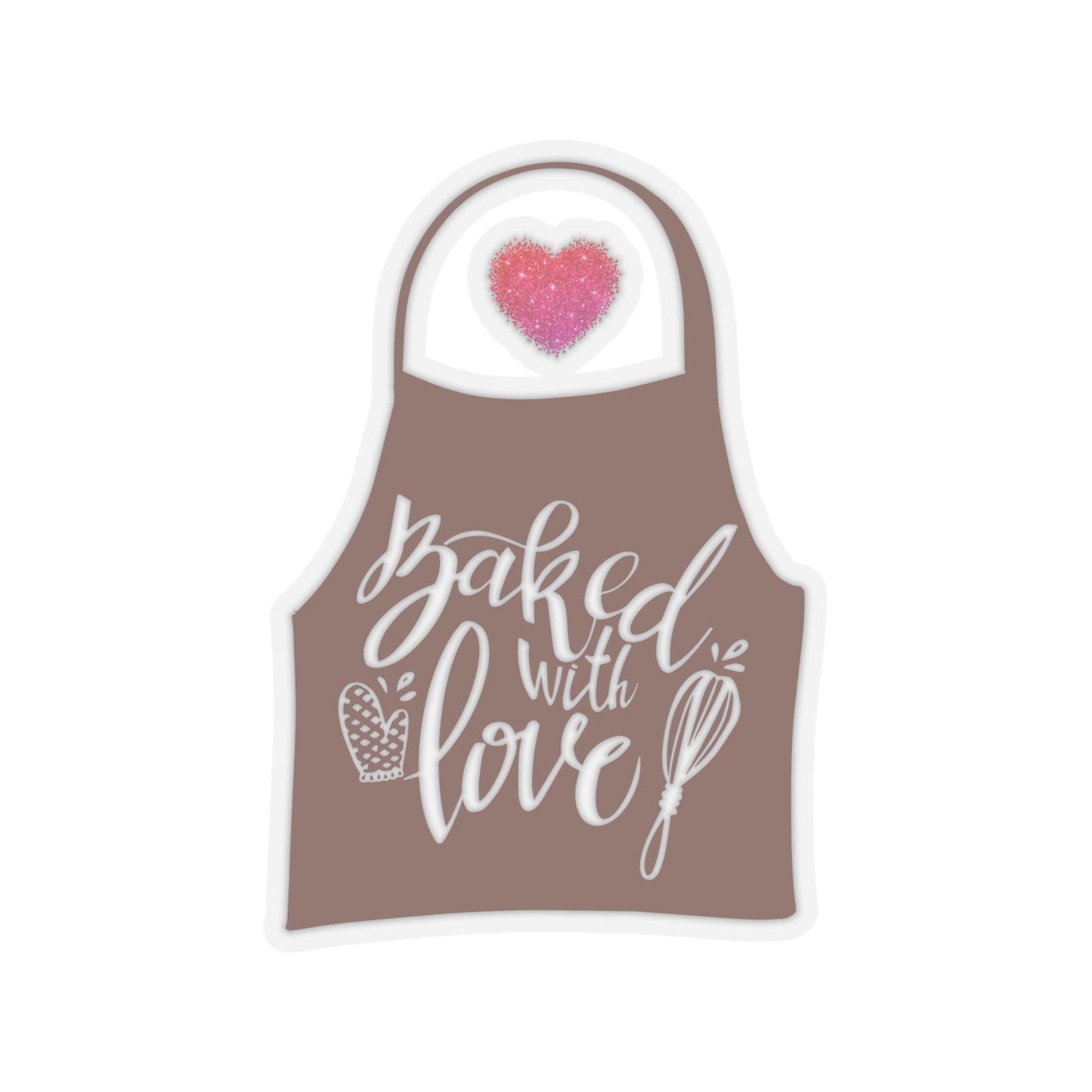“Baked With Love” Apron image - Kiss-Cut Stickers