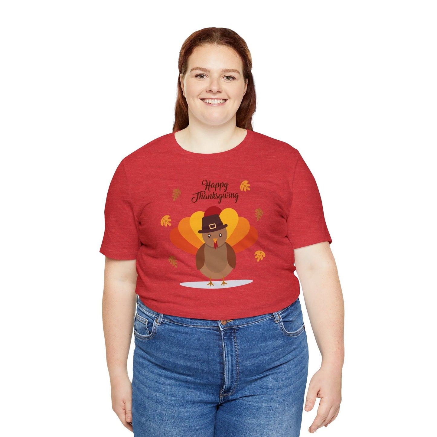 Happy Thanksgiving: “Happy Thanksgiving” w/Cheerful Turkey Design T-Shirt