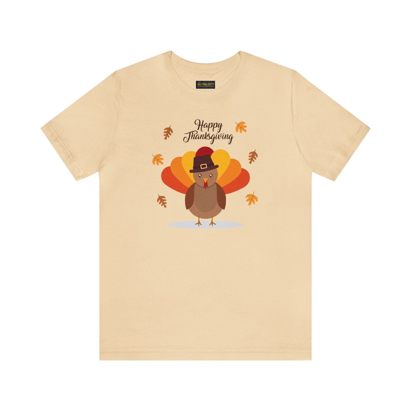 Happy Thanksgiving: “Happy Thanksgiving” w/Cheerful Turkey Design T-Shirt