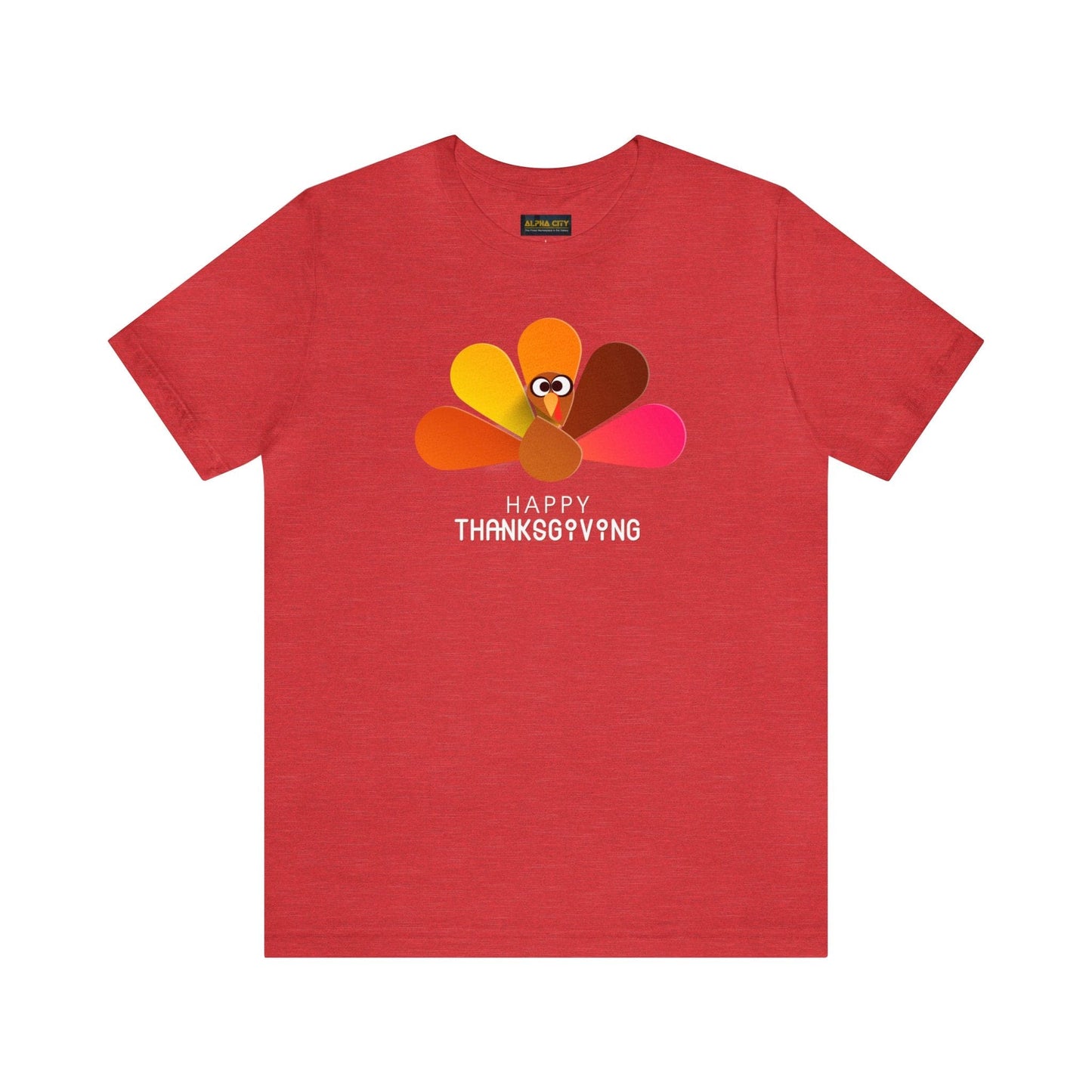 Happy Thanksgiving: “Happy Thanksgiving” Peacock-Style Turkey T-Shirt