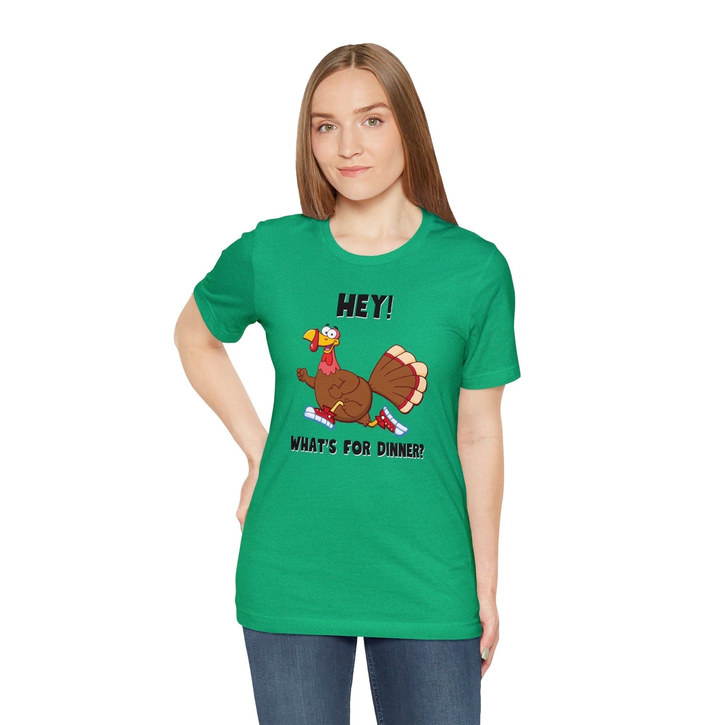 Jerky Turkey: “Hey! What's for Dinner?” Thanksgiving Novelty T-Shirt