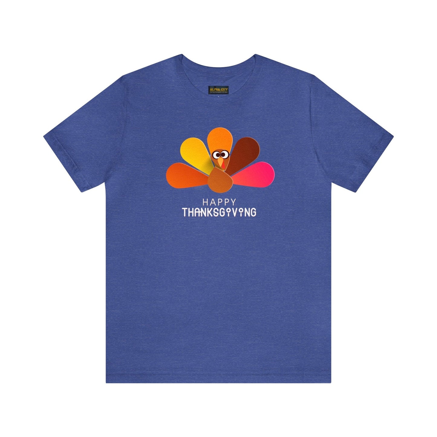 Happy Thanksgiving: “Happy Thanksgiving” Peacock-Style Turkey T-Shirt