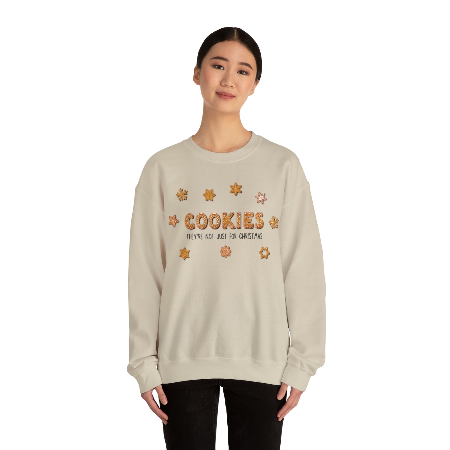 “Cookies: They're Not Just for Christmas” Gildan 18000 Unisex Heavy Blend™ Crewneck Sweatshirt