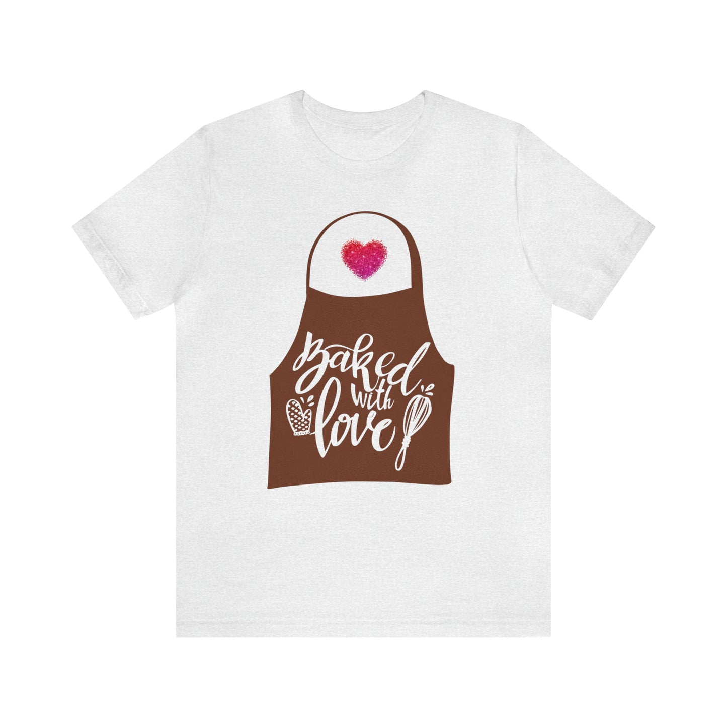 “Baked With Love” Apron image - Bella + Canvas 3001 Unisex Jersey Short Sleeve Tee