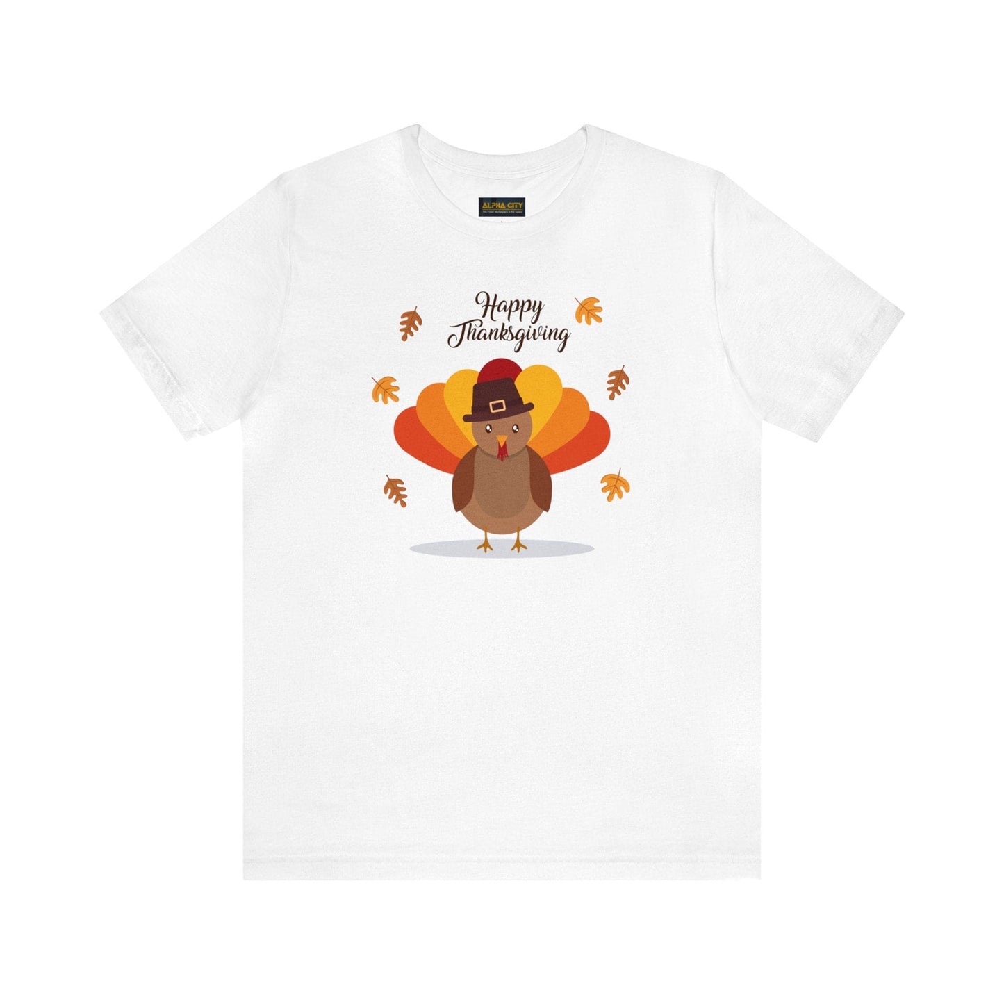 Happy Thanksgiving: “Happy Thanksgiving” w/Cheerful Turkey Design T-Shirt