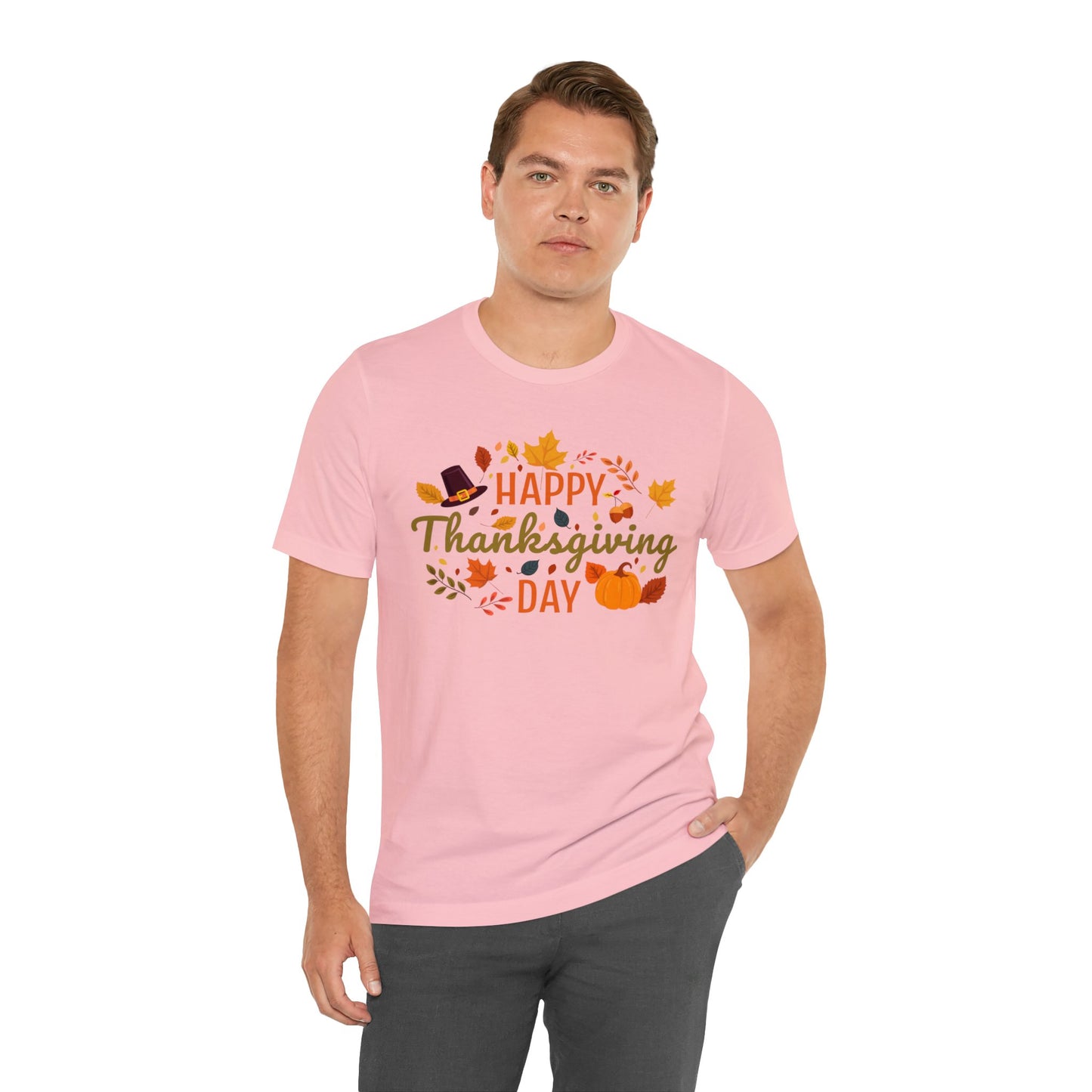 Happy Thanksgiving: “Happy Thanksgiving Day” w/Potpourri Design T-Shirt