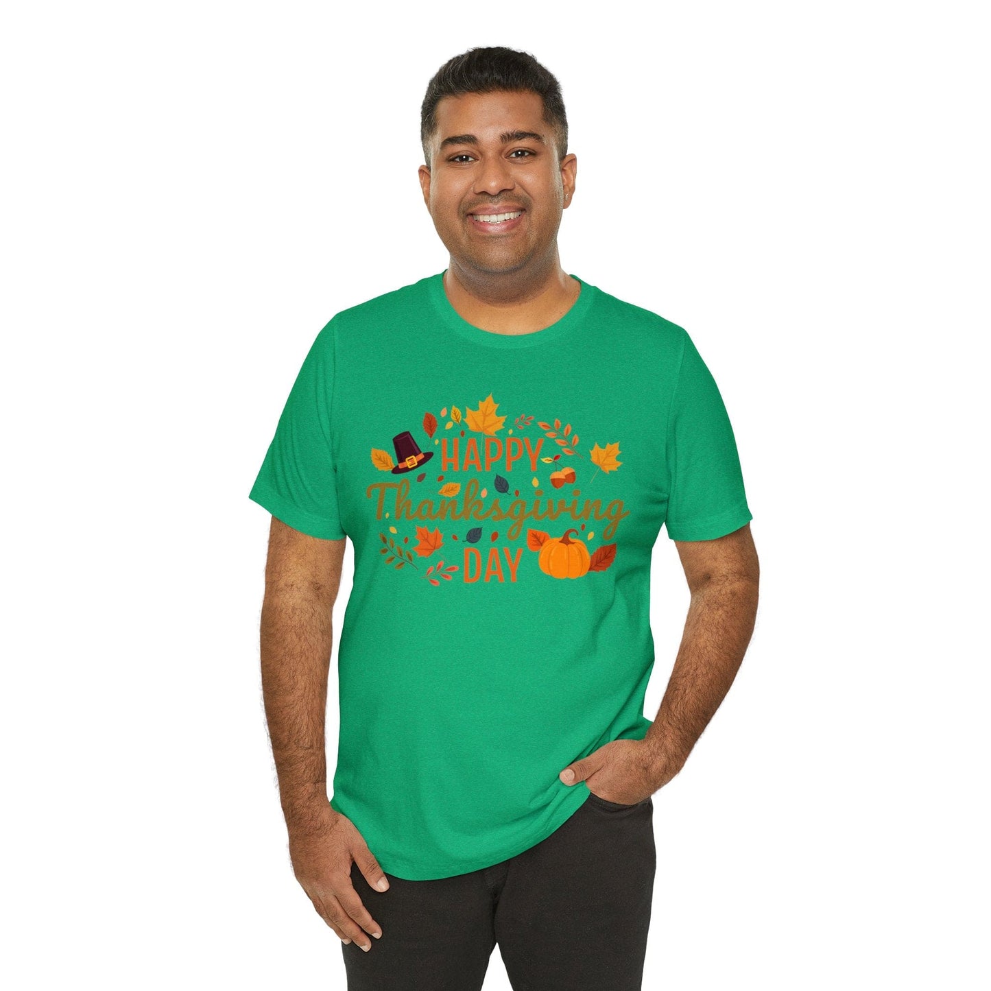 Happy Thanksgiving: “Happy Thanksgiving Day” w/Potpourri Design T-Shirt