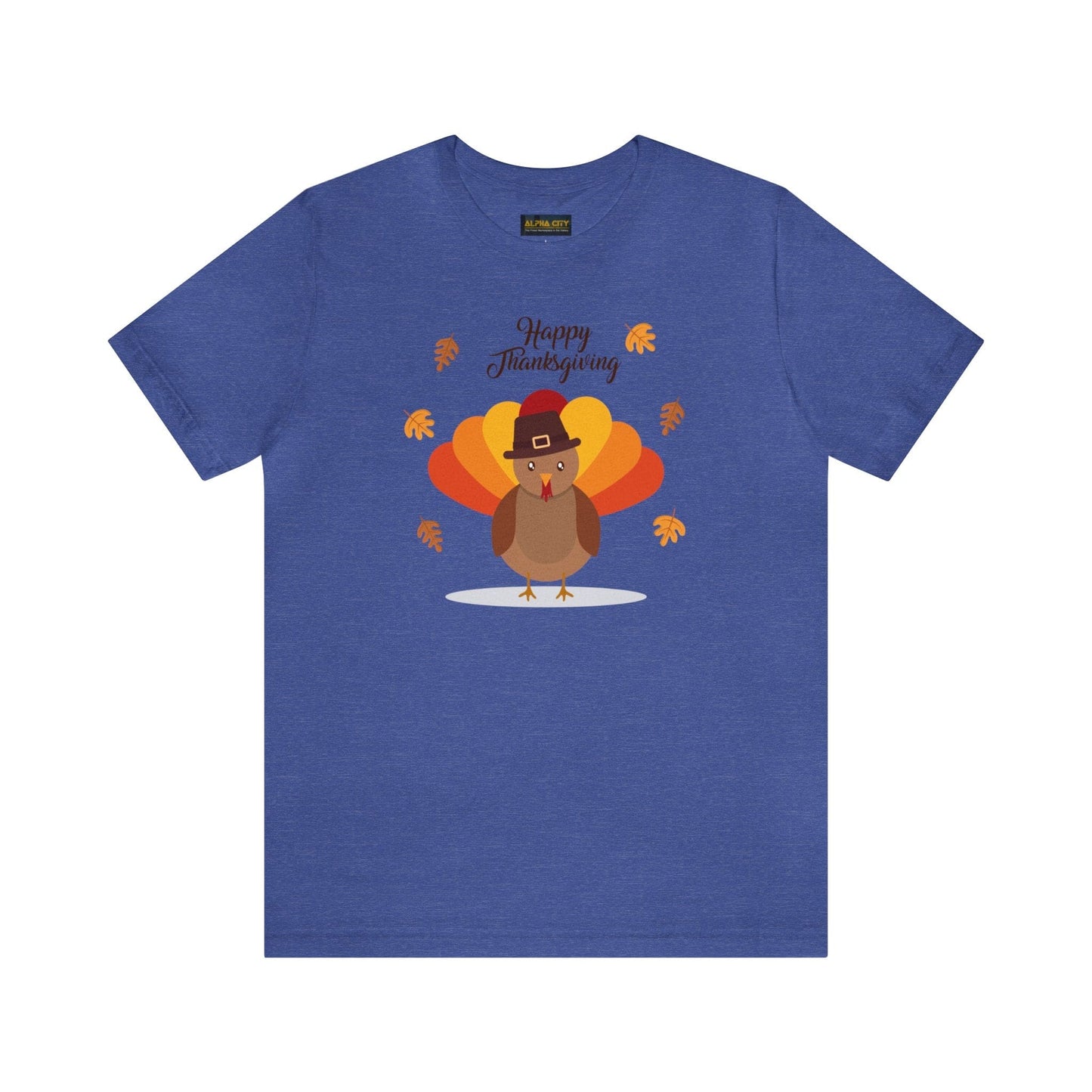 Happy Thanksgiving: “Happy Thanksgiving” w/Cheerful Turkey Design T-Shirt