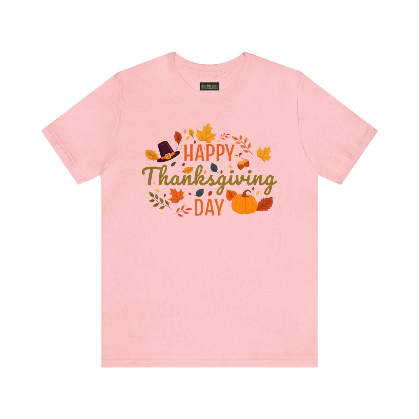 Happy Thanksgiving: “Happy Thanksgiving Day” w/Potpourri Design T-Shirt