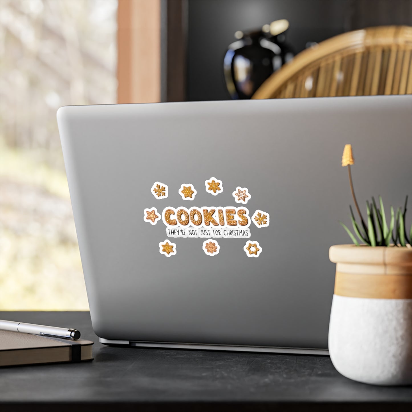 “Cookies: They're Not Just for Christmas” Kiss-Cut Vinyl Decal