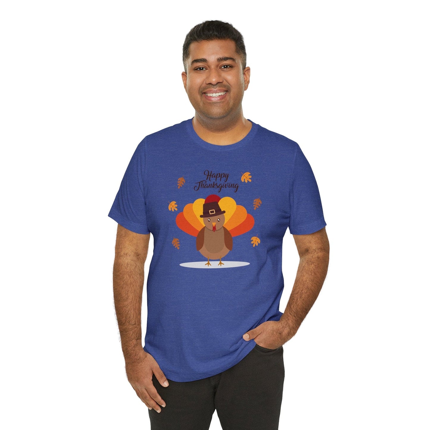 Happy Thanksgiving: “Happy Thanksgiving” w/Cheerful Turkey Design T-Shirt