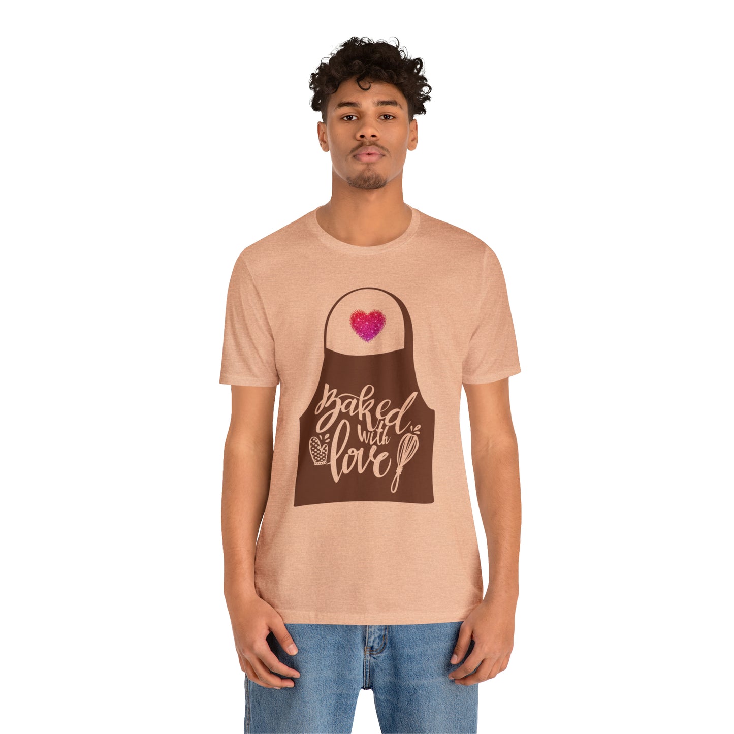 “Baked With Love” Apron image - Bella + Canvas 3001 Unisex Jersey Short Sleeve Tee