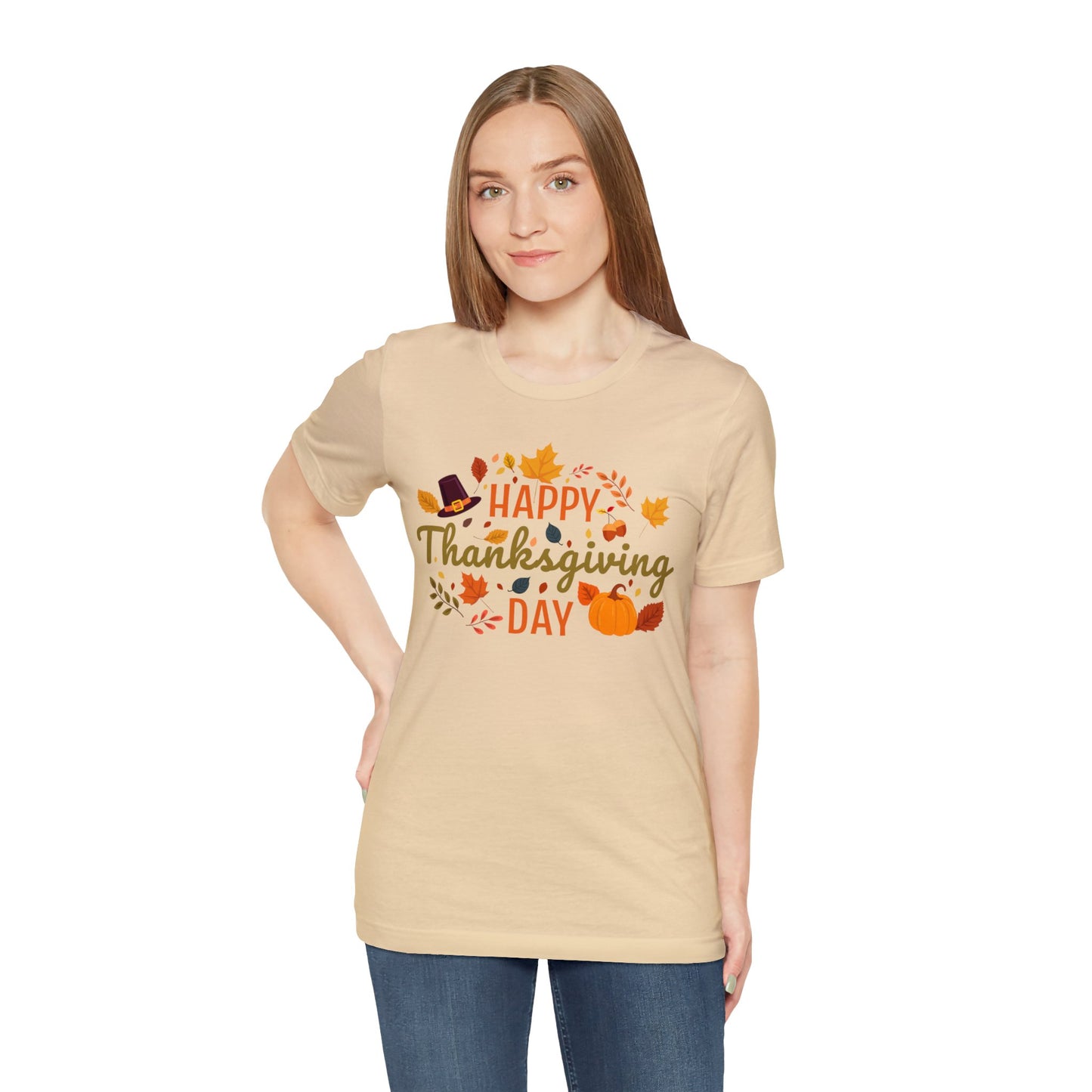Happy Thanksgiving: “Happy Thanksgiving Day” w/Potpourri Design T-Shirt