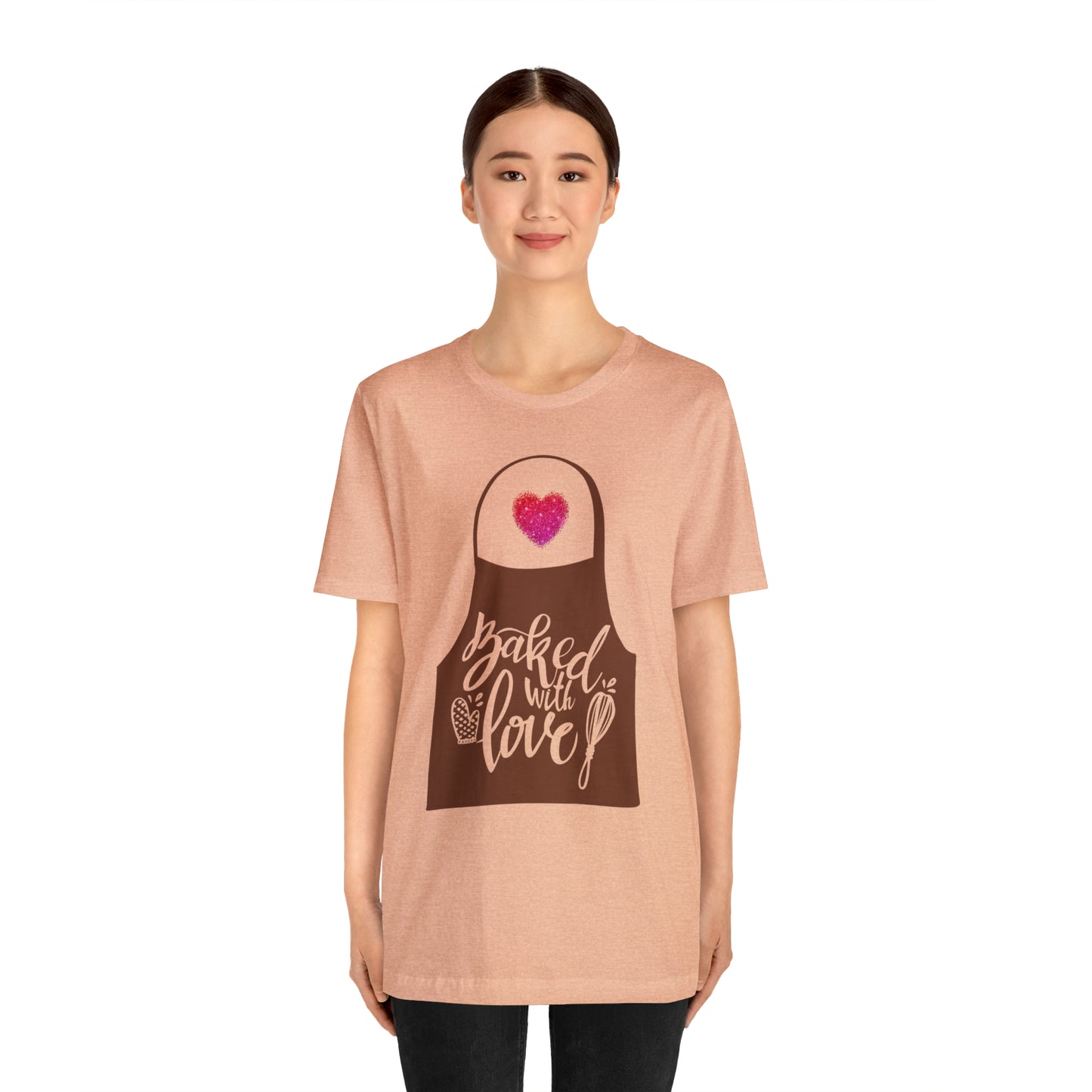 “Baked With Love” Apron image - Bella + Canvas 3001 Unisex Jersey Short Sleeve Tee