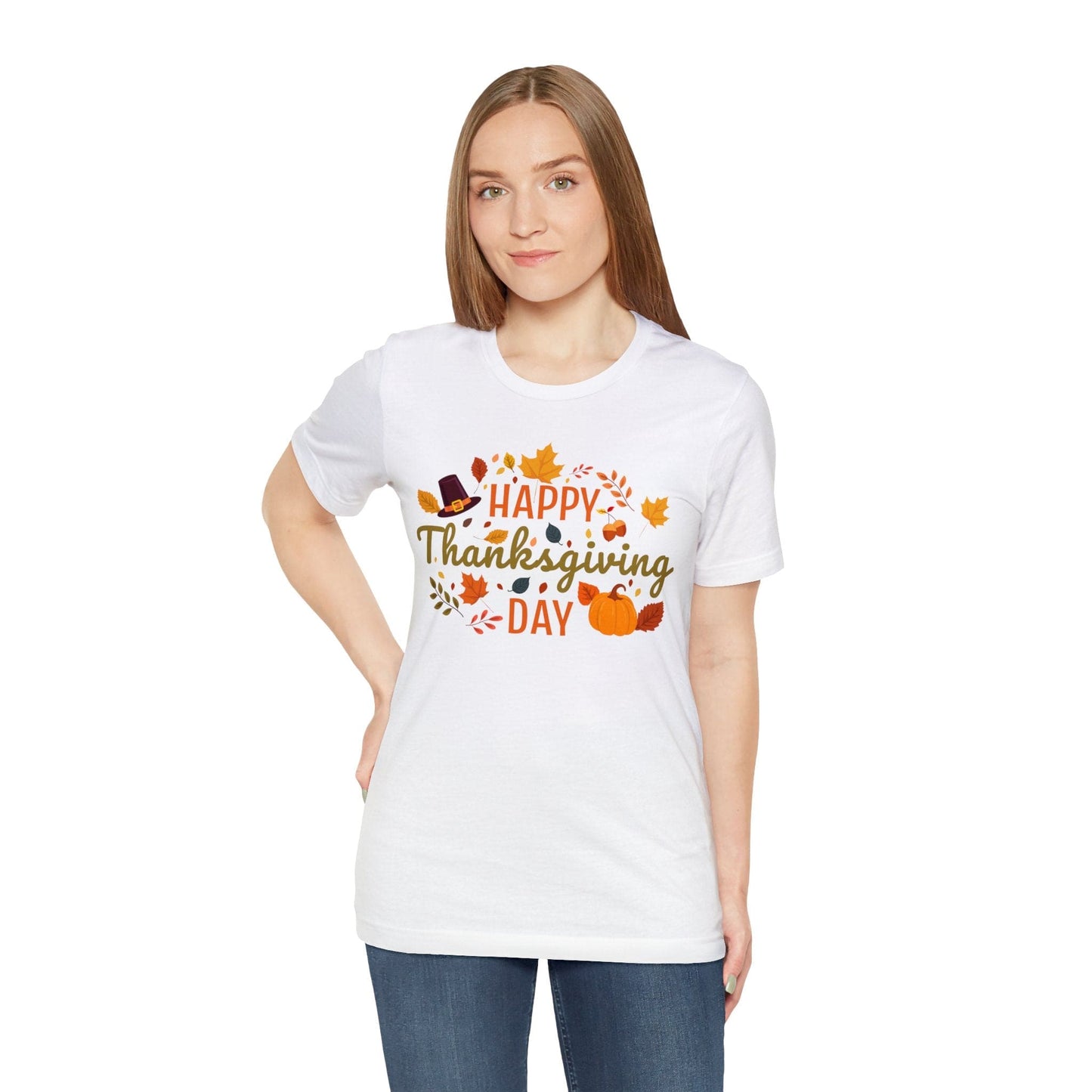 Happy Thanksgiving: “Happy Thanksgiving Day” w/Potpourri Design T-Shirt