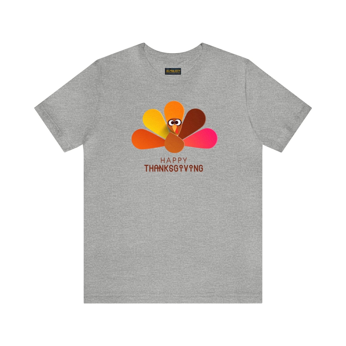 Happy Thanksgiving: “Happy Thanksgiving” Peacock-Style Turkey T-Shirt