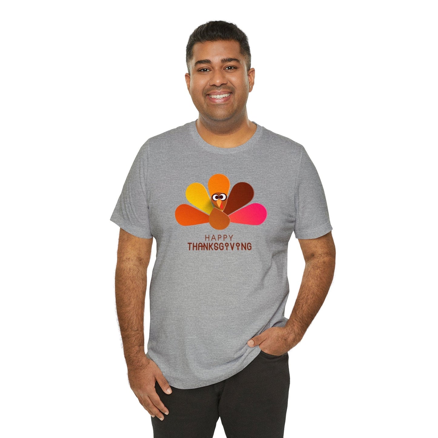 Happy Thanksgiving: “Happy Thanksgiving” Peacock-Style Turkey T-Shirt