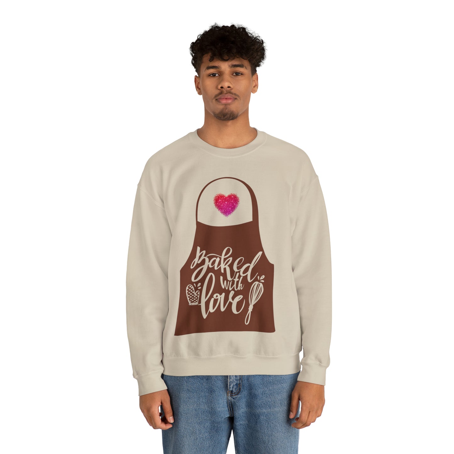 “Baked With Love” Apron image - Gildan 18000 Unisex Heavy Blend™ Crewneck Sweatshirt