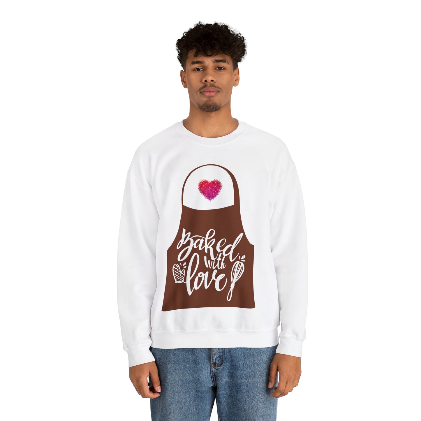 “Baked With Love” Apron image - Gildan 18000 Unisex Heavy Blend™ Crewneck Sweatshirt
