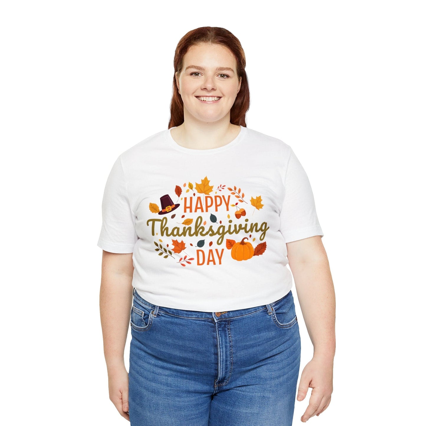 Happy Thanksgiving: “Happy Thanksgiving Day” w/Potpourri Design T-Shirt