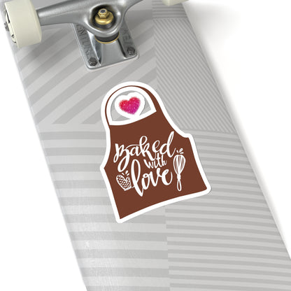 “Baked With Love” Apron image - Kiss-Cut Stickers