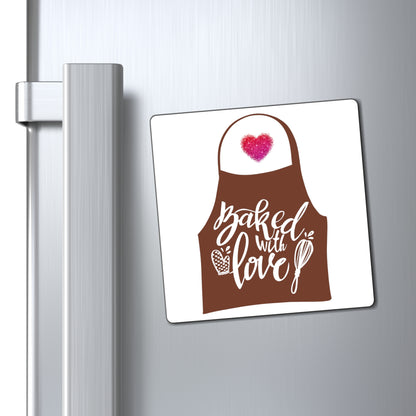 “Baked With Love” Apron image - Square Magnet