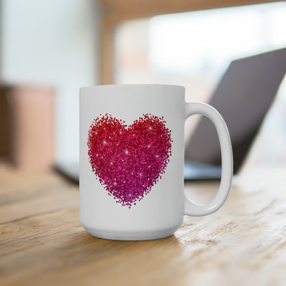 “Baked With Love” Apron & Heart images - Two-Sided Glossy White Ceramic Mug 15oz